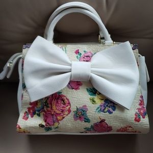 Betsey Johnson Ivory & Beige Floral Handbag